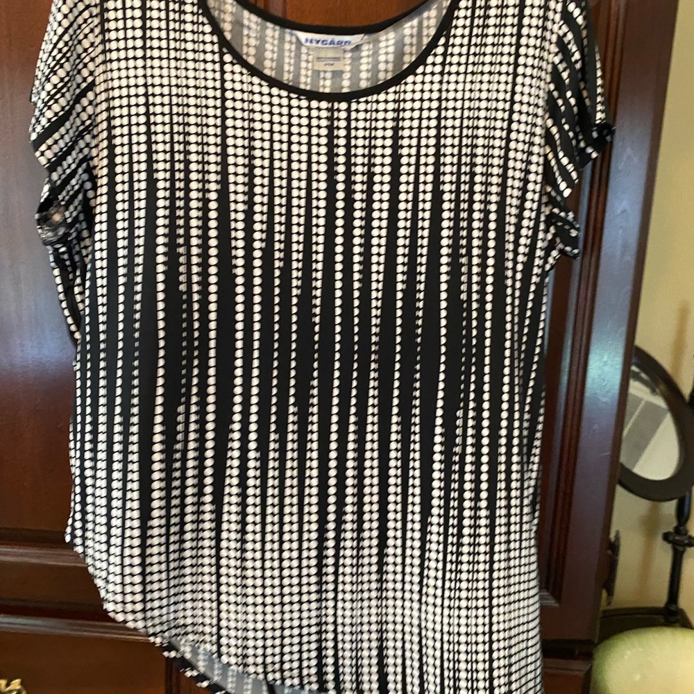 Peter Nygard Black and White Striped Blouse